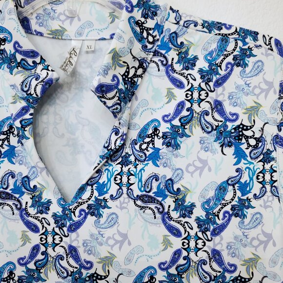 Lulu-B Women's Sleeveless Floral Paisley UPF50+ Travel Swing Tennis Dress XLarge - Picture 5 of 15